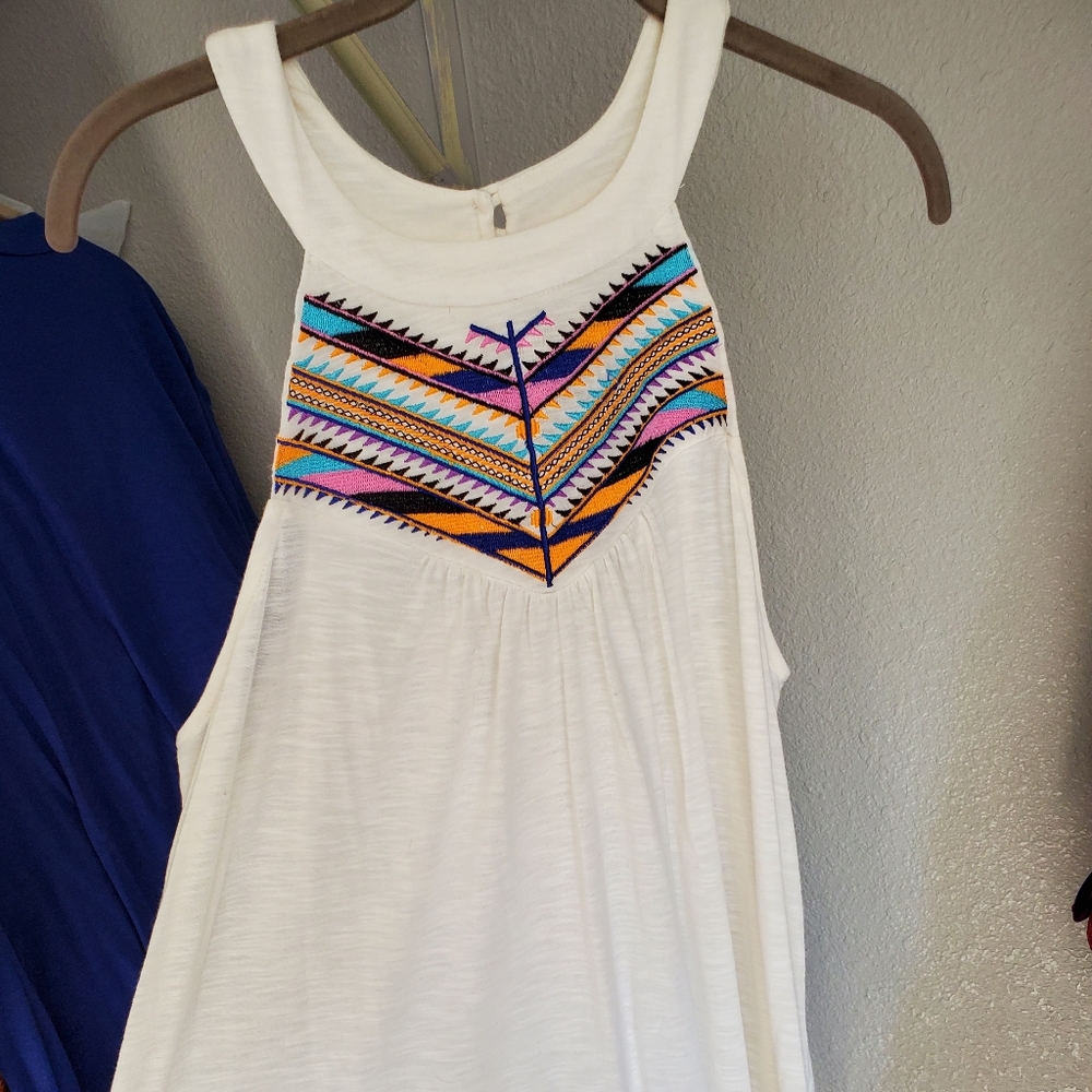 Layered Aztec Print Colorful Top